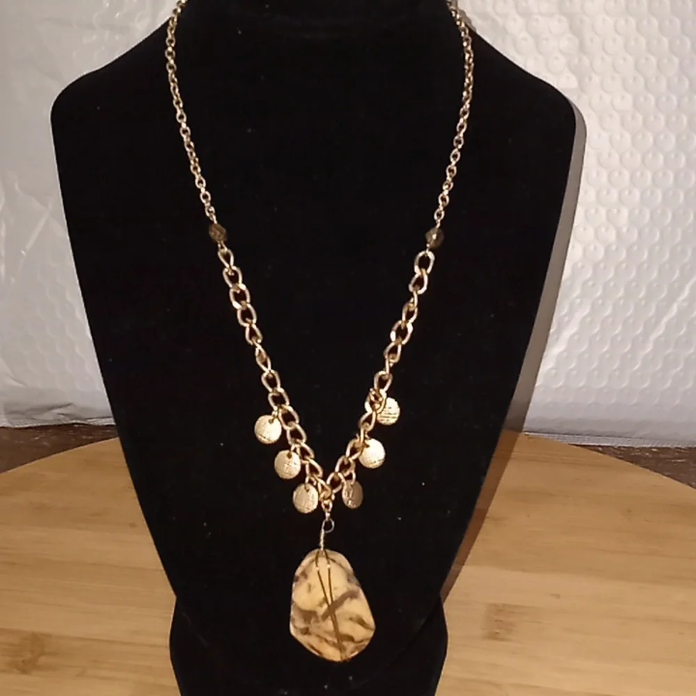 Jasper Stone Goldtone Necklace